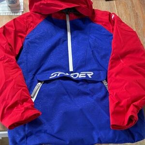 Spyder Kids Vibrant Red and Blue Puffer Jacket